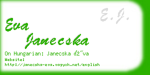 eva janecska business card